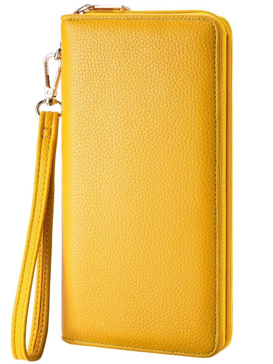 Chelmon Handbags - Chelmon Women's Vegan Leather Clutch Wallet with Zip, Hand Strap, Large Capacity